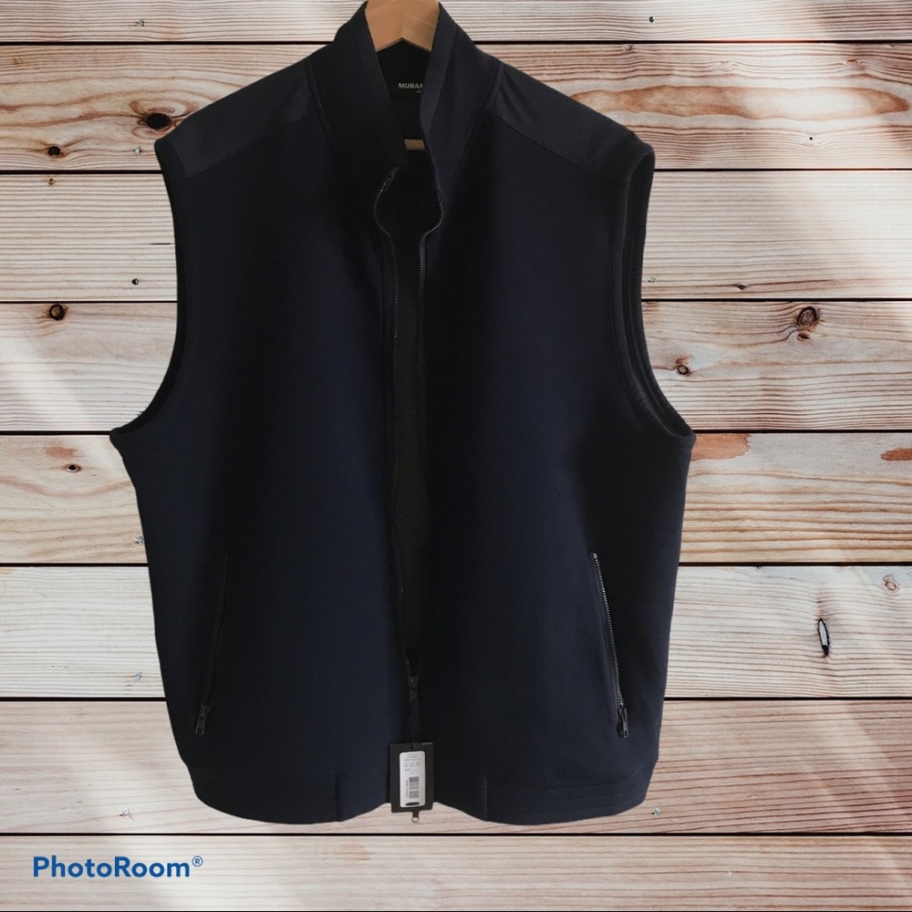 Murano XL Slim Fit Thin Vest with Zipper N…